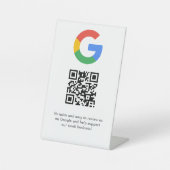 Elegantes Google-Bewertungen-QR-Code-Tischschild Sockelschild (Vorderseite)