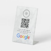 Elegantes Google-Bewertungen-QR-Code-Tischschild Sockelschild (Vorderseite)