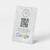 Elegantes Google-Bewertungen-QR-Code-Tischschild Sockelschild (Vorderseite)