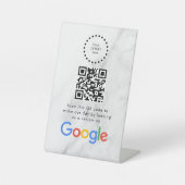 Elegantes Google-Bewertungen-QR-Code-Tischschild Sockelschild (Vorderseite)