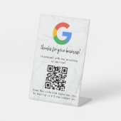 Elegantes Google-Bewertungen-QR-Code-Tischschild Sockelschild (Vorderseite)