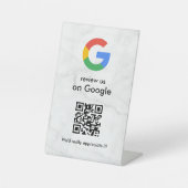 Elegantes Google-Bewertungen-QR-Code-Tischschild Sockelschild (Vorderseite)