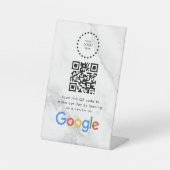 Elegantes Google-Rezensions-QR-Code-Tischschild Sockelschild (Vorderseite)