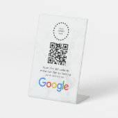 Elegantes Google-Rezensions-QR-Code-Tischschild Sockelschild (Vorderseite)