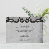Elegantes Gothic Bat Lace Halloween-Party Einladung (Stehend Vorderseite)