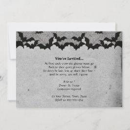 Elegantes Gothic Bat Lace Halloween-Party Einladung