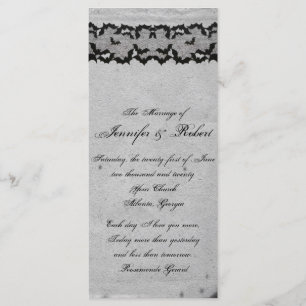 Elegantes Gothic Bat Lace Posh Wedding Programm