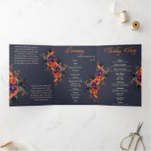 Elegantes Gothic-Complete-Hochzeitsprogramm Dreifach Gefaltete Einladung (Innenseite)