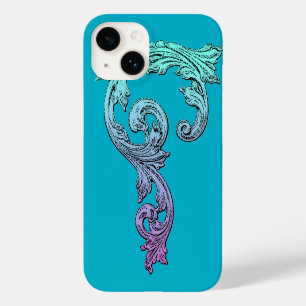 Elegantes Gothic-Design in Blau  Case-Mate iPhone 14 Hülle