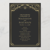 Elegantes Gothic Gold Tarot Hochzeit Programm (Vorderseite)