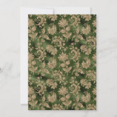Elegantes Gothic Green Damask Halloween-Kostüm Einladung (Rückseite)