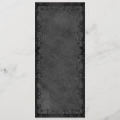 Elegantes Gothic Hochzeitsmenü Menükarte (Rückseite)