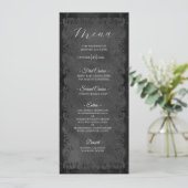 Elegantes Gothic Hochzeitsmenü Menükarte (Stehend Vorderseite)
