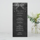 Elegantes Gothic Hochzeitsmenü Menükarte (Stehend Vorderseite)