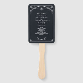 Elegantes Gothic Silver Tarot Hochzeitsprogramm Fächer