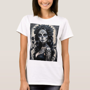 Elegantes Gothic Sugar Skull T-Shirt