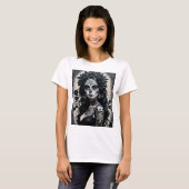 Elegantes Gothic Sugar Skull T-Shirt (Vorne ganz)