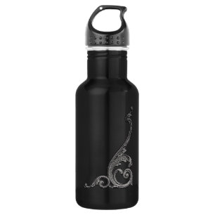 Elegantes Gothik-Wirbel-Design Trinkflasche
