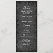 Elegantes gothisches Hochzeitsprogramm Menükarte (Rückseite)