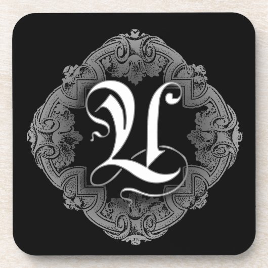 Elegantes gothisches Initial U Untersetzer (Vorderseite)