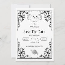 Elegantes gothisches schwarzes und weißes Hochzeit