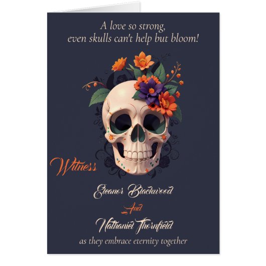 Elegantes gotisches 3D-Blumen-Hochzeitsprogramm (Vorne)