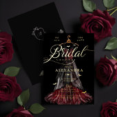 Elegantes Gotisches Black Wedding Dress Brautparty Folieneinladung