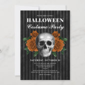 Elegantes gotisches Blumenkostüm Halloween Einladung (Vorderseite)