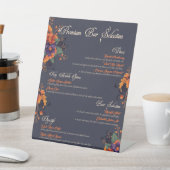 Elegantes Gotisches Floral Drinks Menü Pedestal Ze Sockelschild (In SItu)