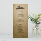 Elegantes Gotisches Halbweitmenü Menükarte (Stehend Vorderseite)