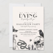 Elegantes Gotisches Halloween-Party mit Skulls Einladung (Vorderseite)