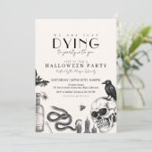 Elegantes Gotisches Halloween-Party mit Skulls Einladung (Stehend Vorderseite)