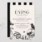 Elegantes Gotisches Halloween-Party mit Skulls Einladung (Vorne/Hinten)