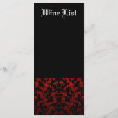 Elegantes Gotisches Hochzeitsmenü Menükarte (Rückseite)