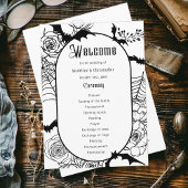 Elegantes Gotisches Hochzeitsprogramm für Flora Programm