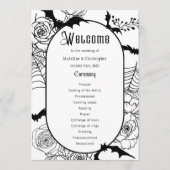 Elegantes Gotisches Hochzeitsprogramm für Flora Programm (Vorderseite)