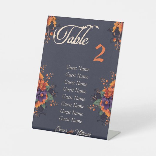 Elegantes Gotisches individuelles Tischdiagramm Sockelschild (Vorderseite)