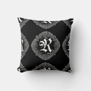 Elegantes gotisches Initial R Kissen