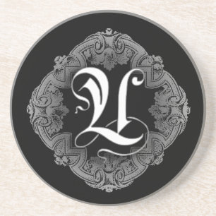 Elegantes gotisches Initial U Untersetzer