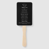 Elegantes gotisches Schwarzes Hochzeitsprogramm Fächer (Rückseite)