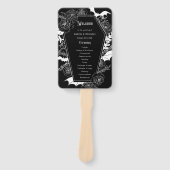 Elegantes gotisches Schwarzes Hochzeitsprogramm Fächer (Vorderseite)