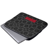 Elegantes Gotisches Schwarzes Rose Muster Personal Laptopschutzhülle (Vorne Knopf)