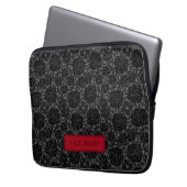Elegantes Gotisches Schwarzes Rose Muster Personal Laptopschutzhülle (Vorderseite Links)