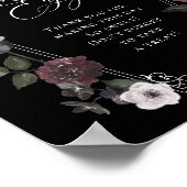 Elegantes Gotisches Schwarzes Wasser Blumenfavorit Poster (Ecke)