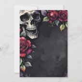 Elegantes Gotisches Skull & Rose Brautparty Einladung (Rückseite)