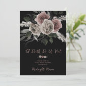 Elegantes gotisches Til Death Do us Part Brautpart Einladung (Stehend Vorderseite)