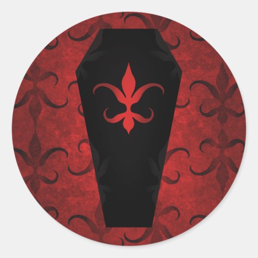 Elegantes gotisches viktorianisches Halloween-Sarg Runder Aufkleber (Vorderseite)