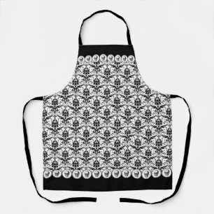 Elegantes Gotisches Vintages Damaske- und Schädelm Schürze