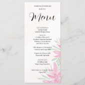 Elegantes, göttliches, florales Wasser handbemalt Menükarte (Vorderseite)