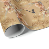 Elegantes Gown Silhouette Brautparty Geschenkpapier (Rolleneckpunkt)